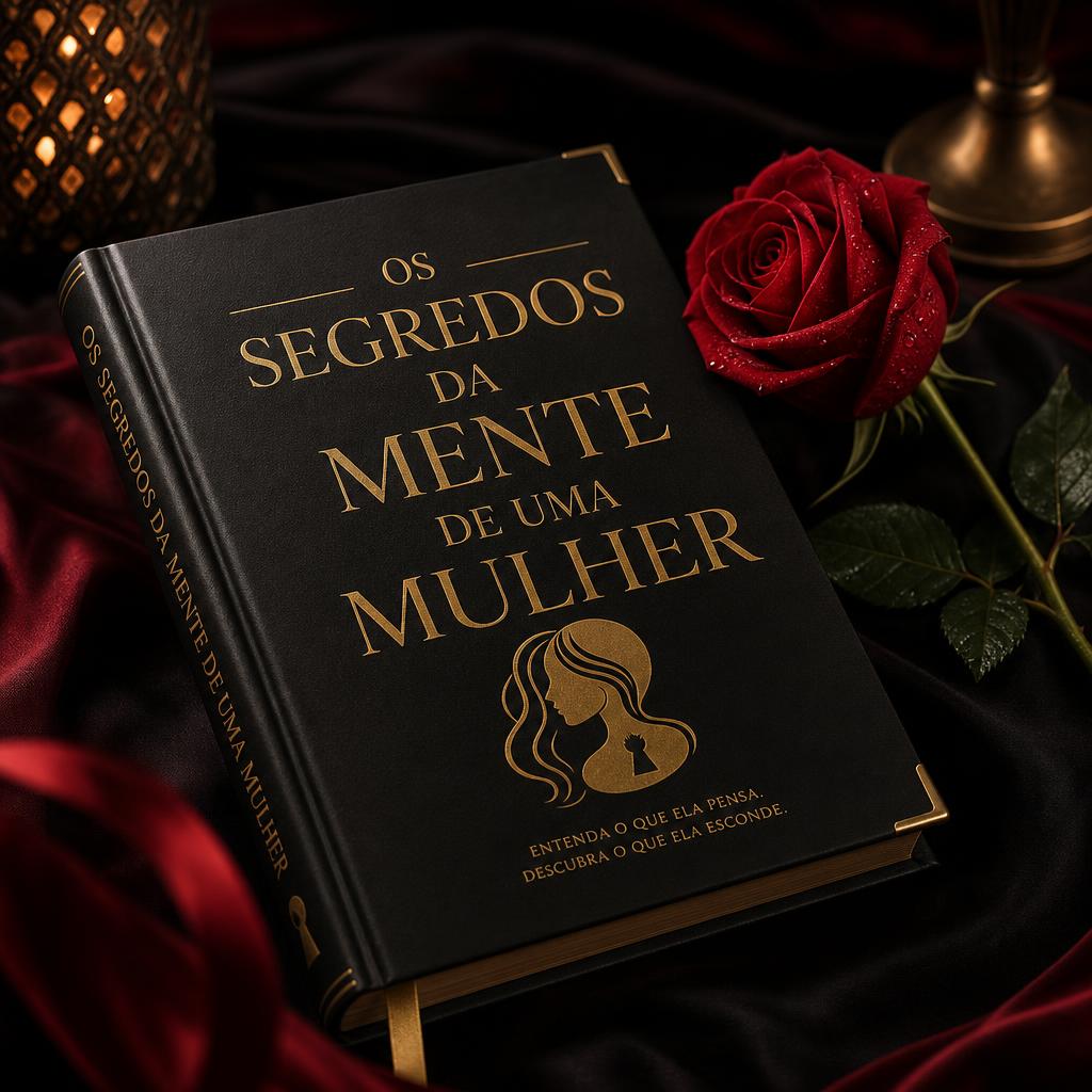 Capa do livro Os Segredos da Mente de uma Mulher ao lado de uma rosa vermelha